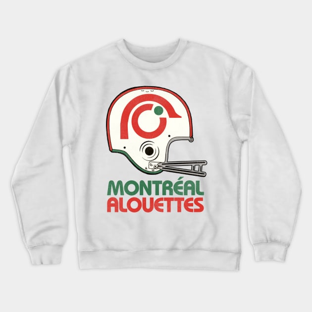 Defunct Montreal Alouettes Football Team Helmet Crewneck Sweatshirt by Defunctland